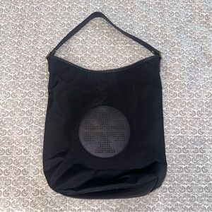 Tory Burch Nylon Stacked Logo Hobo